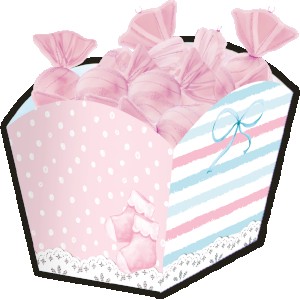 Cachepot Médio Chá Revelação Azul E Rosa Com 8 Unidades-111370-39736