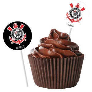 Bandeirinha Para Docinhos Corinthians Com 8 Unidades