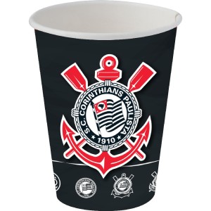 Copo Papel 200ml Corinthians Com 8 Unidades