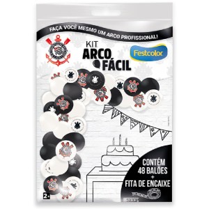Kit Arco Fácil De Balões Corinthians 3 Unidades