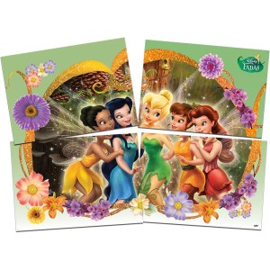 Painel 4 Lâminas Fadas Disney 5 Unidades