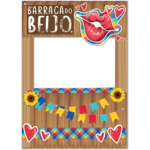 Painel Barraca Do Beijo Festa Junina Divertida 3 Unidades