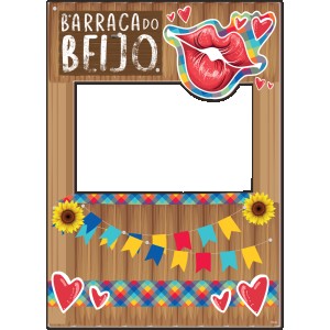 Painel Barraca Do Beijo Festa Junina Divertida 3 Unidades-111171-83159