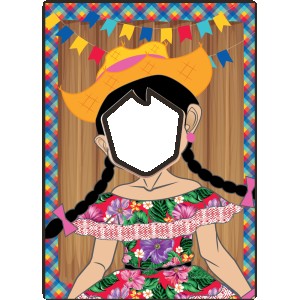 Painel Menina Festa Junina Divertida 3 Unidades-111175-54449