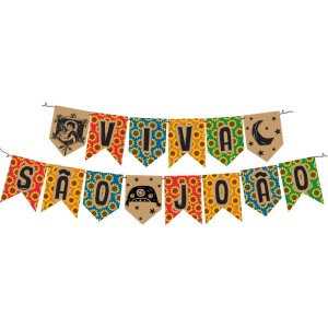 Faixa Decorativa Bandeirinhas Festa Junina Sertão 12 Unidades