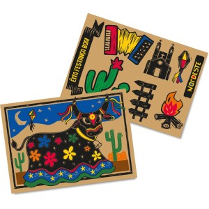Kit Decorativo Boi Bumba Festa Junina Sertão Com 10 Unidades