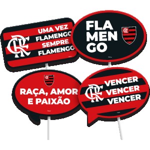 Placas Divertidas Flamengo Com 4 Unidades-110476-52605