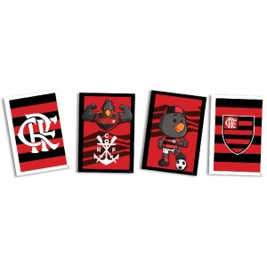 Quadros Decorativos Flamengo Com 4 Unidades