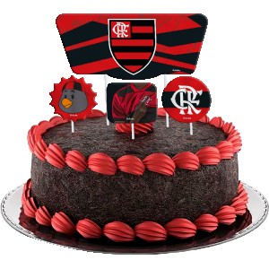 Topper Para Bolo Flamengo Com 4 Unidades-110482-40045