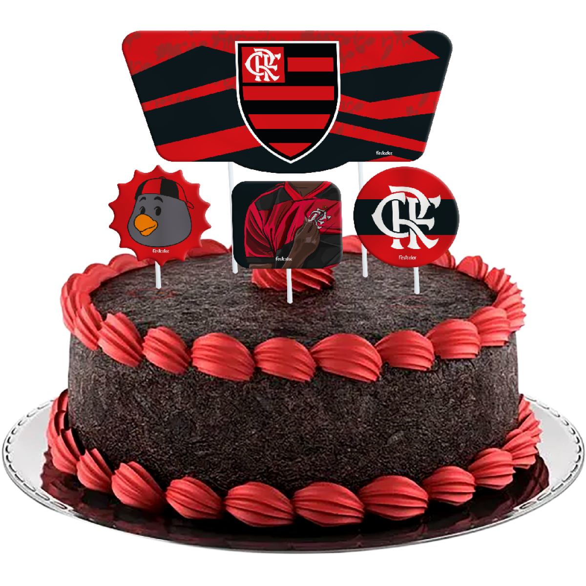 Topper Para Bolo Flamengo 12x04