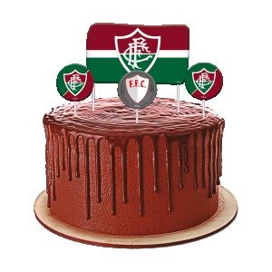 Topper Para Bolo Fluminense Com 4 Unidades-107684-20613