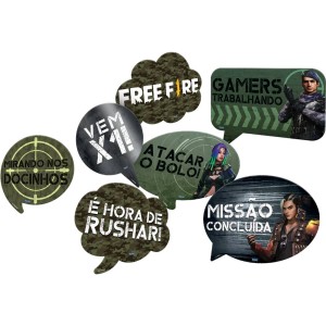 Kit Placas Free Fire Com 9 Unidades