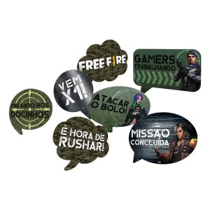 Kit Placas Free Fire Com 9 Unidades-108373