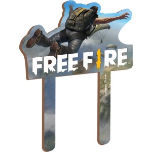 Topo Para Bolo Mdf Free Fire Com 6 Unidades