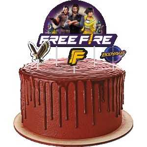 Topper Para Bolo Free Fire Gamer Com 4 Unidades-110993-54939