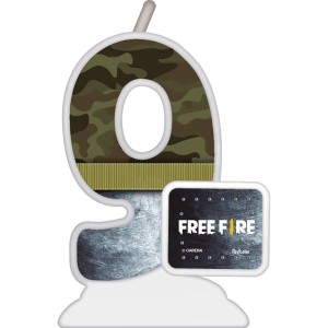 Vela Temática Free Fire Nº9 5 Unidades