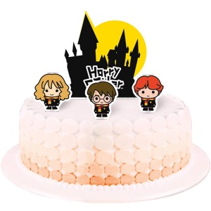 Topper Para Bolo Harry Potter Kids Com 4 Unidades