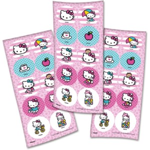 Adesivo Hello Kitty Rosa Com 30 Unidades