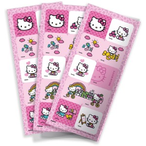 Adesivo Quadrado Hello Kitty Rosa 360 Unidades-111385-54343