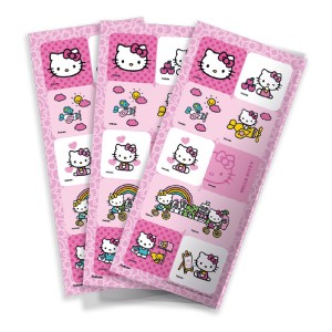 Adesivo Quadrado Hello Kitty Rosa Com 30 Unidades-111385