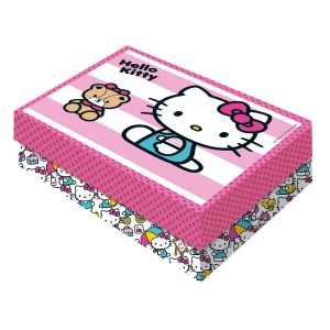 Caixa Presente Retangular M Hello Kitty Rosa Com 6 Unidades-111410