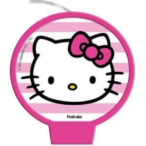 Vela Plana Hello Kitty Rosa 5 Unidades