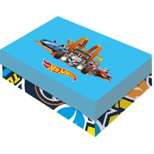 Caixa Presente Retangular G Hot Wheels Com 3 Unidades