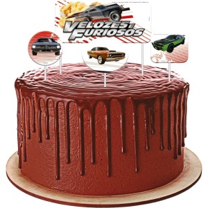 Topper Para Bolo Hot Wheels Com 4 Unidades