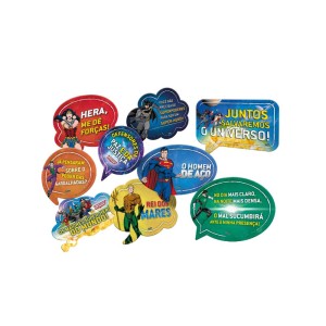 Kit Placas Liga Da Justiça Ilustrada 108 Unidades-106401-84802