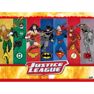 Painel Decorativo Em Tnt Liga Da Justiça Ilustrada 5 Unidades