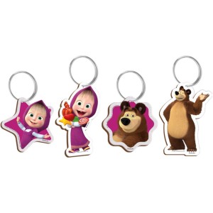 Chaveiro Mdf Masha E O Urso Com 4 Unidades-109249-20445