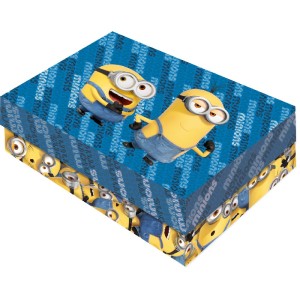 Caixa Presente Retangular G Minions 2 Com 3 Unidades