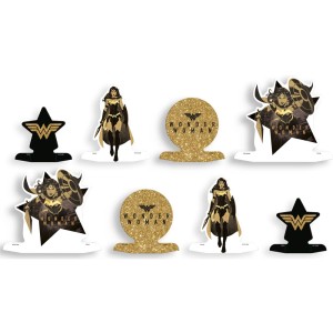 Decoração De Mesa Mulher Maravilha Luxo Com 8 Unidades