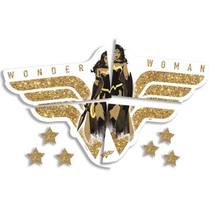 Painel Decorativo Mulher Maravilha Luxo 5 Unidades
