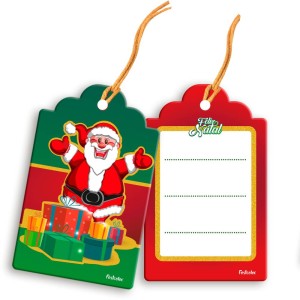 Tag Papai Noel Natal Com 8 Unidades