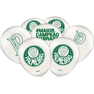 Balão Branco Palmeiras Com 25 Unidades