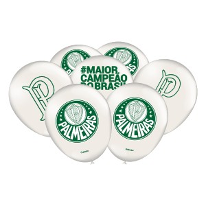 Balão Branco Palmeiras Com 25 Unidades-111013