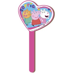 Pick Decorativo Mdf Turma Peppa Pig Com 6 Unidades