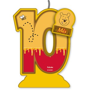 Vela Mesversário Pooh E Sua Turma Nº10 5 Unidades