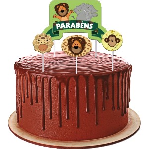 Topper Para Bolo Safari Com 4 Unidades-110018-66004