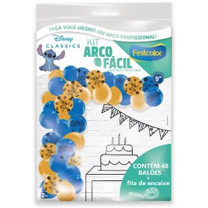 Kit Arco Fácil De Balões Stitch 3 Unidades