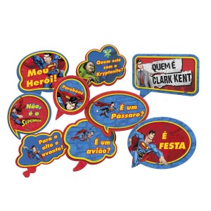 Kit Placas Superman Geek Com 9 Unidades