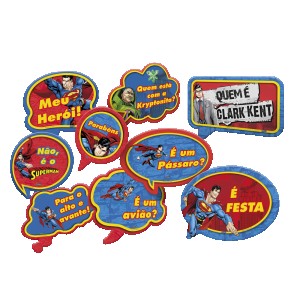 Kit Placas Superman Geek Com 9 Unidades-106377-29364