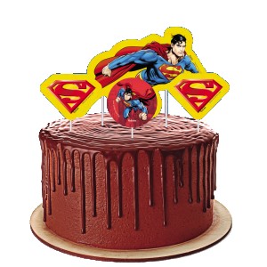 Topper Para Bolo Superman Geek Com 4 Unidades-106384-62916