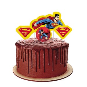 Topper Para Bolo Superman Geek Com 4 Unidades-106384