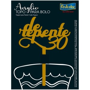 Topo Acrylic De Repente 30 Dourado Fosco 5 Unidades