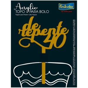 Topo Acrylic De Repente 40 Dourado Fosco 5 Unidades-109080-92035