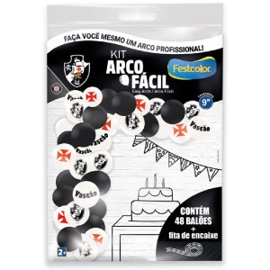 Kit Arco Fácil De Balões Vasco Da Gama 3 Unidades