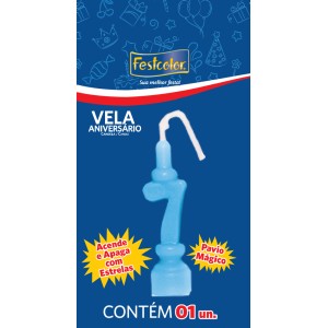 Vela Aniversario Numero Azul Nº7 Com 10 Unidades-104970-79686