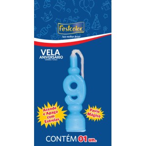 Vela Aniversario Numero Azul Nº9 Com 10 Unidades-104972-14611